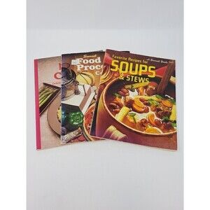 VINTAGE SUNSET COOKBOOK LOT OF 3 PAPERBACK 1970S 1980S SOUPS STEWS LIGHT CUISINE